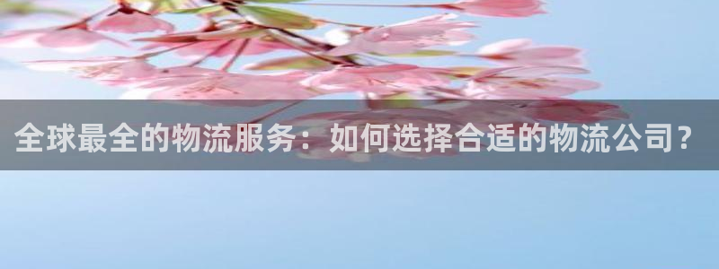 超凡国际里的财神：全球最全的物流服务